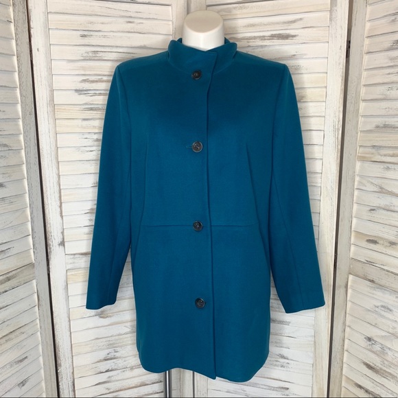 J. JILL Berkshires Coat Peacock Blue Peacoat XL - Picture 5 of 9